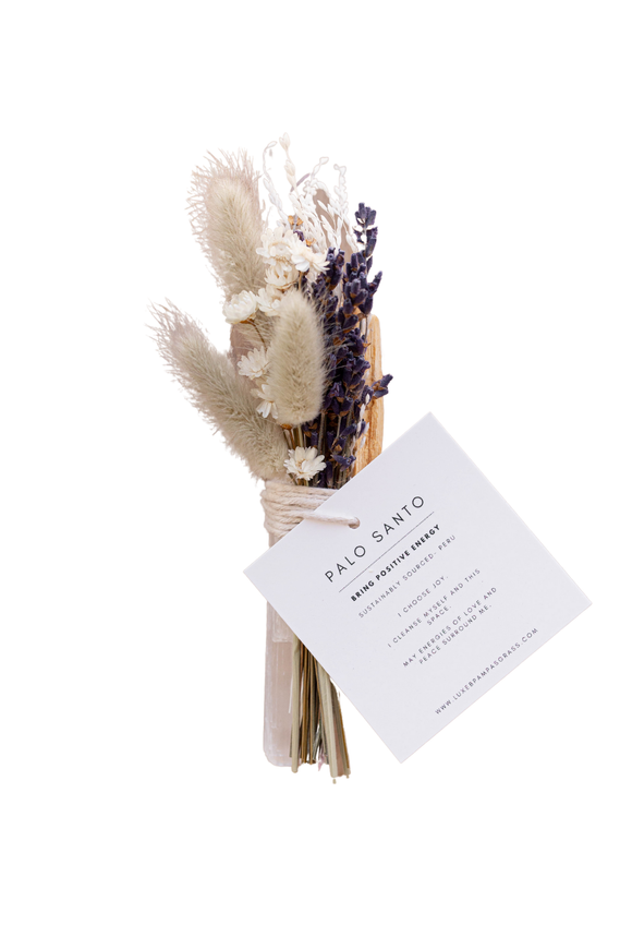 Palo Santo + Selenite + Dried Flowers Lavender