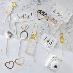 I Do Crew Gold Foiled Photo Booth Props