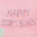 Happy Birthday Letter Balloons Pink